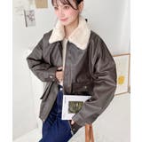 取外し可能ファーティペット付きヴィンテージライクマットフェイクレザーブルゾン | moment+ | 詳細画像41 