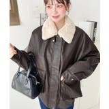 取外し可能ファーティペット付きヴィンテージライクマットフェイクレザーブルゾン | moment+ | 詳細画像43 