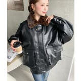 取外し可能ファーティペット付きヴィンテージライクマットフェイクレザーブルゾン | moment+ | 詳細画像58 