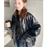 取外し可能ファーティペット付きヴィンテージライクマットフェイクレザーブルゾン | moment+ | 詳細画像60 