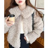 ベージュ | 衿付きプードルフェイクファーブルゾン | moment+