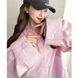 ピンク | ワイドスリーブ長袖オックスシャツ | moment+