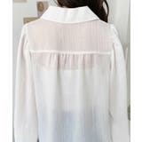 シアーランダムプリーツレトロカラーボリュームスリーブブラウス | moment+ | 詳細画像10 