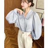 シアーランダムプリーツレトロカラーボリュームスリーブブラウス | moment+ | 詳細画像19 