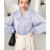 シアーランダムプリーツレトロカラーボリュームスリーブブラウス | moment+ | 詳細画像22 