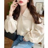 シアーランダムプリーツレトロカラーボリュームスリーブブラウス | moment+ | 詳細画像32 