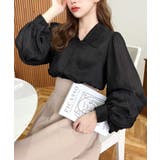 シアーランダムプリーツレトロカラーボリュームスリーブブラウス | moment+ | 詳細画像44 