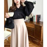 シアーランダムプリーツレトロカラーボリュームスリーブブラウス | moment+ | 詳細画像45 