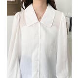 シアーランダムプリーツレトロカラーボリュームスリーブブラウス | moment+ | 詳細画像6 