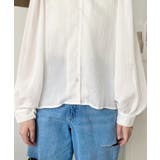 シアーランダムプリーツレトロカラーボリュームスリーブブラウス | moment+ | 詳細画像7 