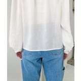 シアーランダムプリーツレトロカラーボリュームスリーブブラウス | moment+ | 詳細画像8 