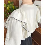 パール釦マルチウェイ配色メローフリル長袖ブラウス | moment+ | 詳細画像19