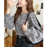 カラーツイードボリュームスリーブプルオーバー | moment+ | 詳細画像11 