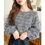 カラーツイードボリュームスリーブプルオーバー | moment+ | 詳細画像12 