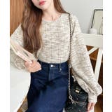 カラーツイードボリュームスリーブプルオーバー | moment+ | 詳細画像16 