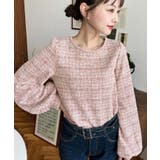 カラーツイードボリュームスリーブプルオーバー | moment+ | 詳細画像28 