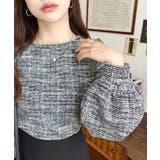 カラーツイードボリュームスリーブプルオーバー | moment+ | 詳細画像4 