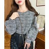 カラーツイードボリュームスリーブプルオーバー | moment+ | 詳細画像7 