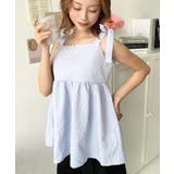 エンボスふくれフラワージャガード肩リボンペプラムビスチェ | moment+ | 詳細画像15 