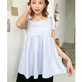 エンボスふくれフラワージャガード肩リボンペプラムビスチェ | moment+ | 詳細画像17 