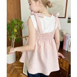 エンボスふくれフラワージャガード肩リボンペプラムビスチェ | moment+ | 詳細画像22 