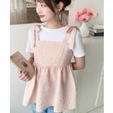 エンボスふくれフラワージャガード肩リボンペプラムビスチェ | moment+ | 詳細画像23 