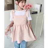 エンボスふくれフラワージャガード肩リボンペプラムビスチェ | moment+ | 詳細画像24 