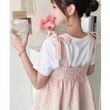 エンボスふくれフラワージャガード肩リボンペプラムビスチェ | moment+ | 詳細画像25 