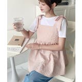 エンボスふくれフラワージャガード肩リボンペプラムビスチェ | moment+ | 詳細画像26 