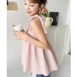 エンボスふくれフラワージャガード肩リボンペプラムビスチェ | moment+ | 詳細画像31 