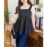 エンボスふくれフラワージャガード肩リボンペプラムビスチェ | moment+ | 詳細画像37 