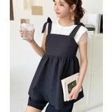 エンボスふくれフラワージャガード肩リボンペプラムビスチェ | moment+ | 詳細画像44 