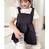 エンボスふくれフラワージャガード肩リボンペプラムビスチェ | moment+ | 詳細画像50 