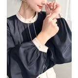 フロントタックバイカラーデザイン長袖ブラウス | moment+ | 詳細画像36