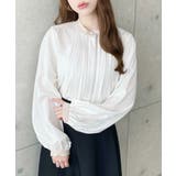 フロントタックバイカラーデザイン長袖ブラウス | moment+ | 詳細画像4