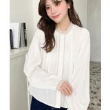 フロントタックバイカラーデザイン長袖ブラウス | moment+ | 詳細画像6