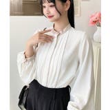 フロントタックバイカラーデザイン長袖ブラウス | moment+ | 詳細画像8