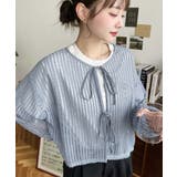 ブルー | 前後2WAYストライプメッシュショート丈(45cm)＆レギュラー丈(68cm)リ… | moment+