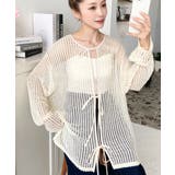 ベージュ系その他 | 前後2WAYストライプメッシュショート丈(45cm)＆レギュラー丈(68cm)リ… | moment+