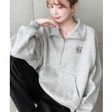 裏起毛ワンポイント刺繍ハーフジップスウェット | moment+ | 詳細画像13 