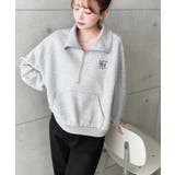 裏起毛ワンポイント刺繍ハーフジップスウェット | moment+ | 詳細画像14 