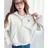 裏起毛ワンポイント刺繍ハーフジップスウェット | moment+ | 詳細画像20 