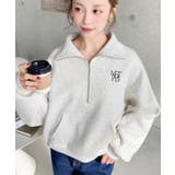 裏起毛ワンポイント刺繍ハーフジップスウェット | moment+ | 詳細画像28 