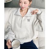 裏起毛ワンポイント刺繍ハーフジップスウェット | moment+ | 詳細画像30 