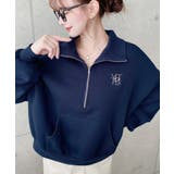 裏起毛ワンポイント刺繍ハーフジップスウェット | moment+ | 詳細画像32 