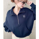 裏起毛ワンポイント刺繍ハーフジップスウェット | moment+ | 詳細画像33 