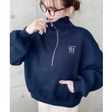 裏起毛ワンポイント刺繍ハーフジップスウェット | moment+ | 詳細画像34 