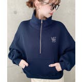 裏起毛ワンポイント刺繍ハーフジップスウェット | moment+ | 詳細画像35 