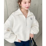 裏起毛ワンポイント刺繍ハーフジップスウェット | moment+ | 詳細画像4 