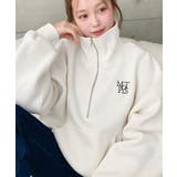 裏起毛ワンポイント刺繍ハーフジップスウェット | moment+ | 詳細画像6 